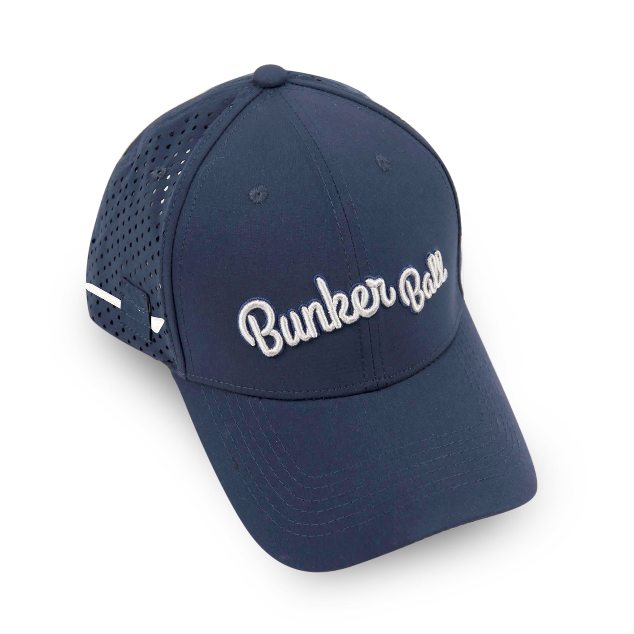 Bunker Ball Classic Tour Cap by Bunker Ball Golf, adjustable hat with a curved brim and embroidered logo, front view.
