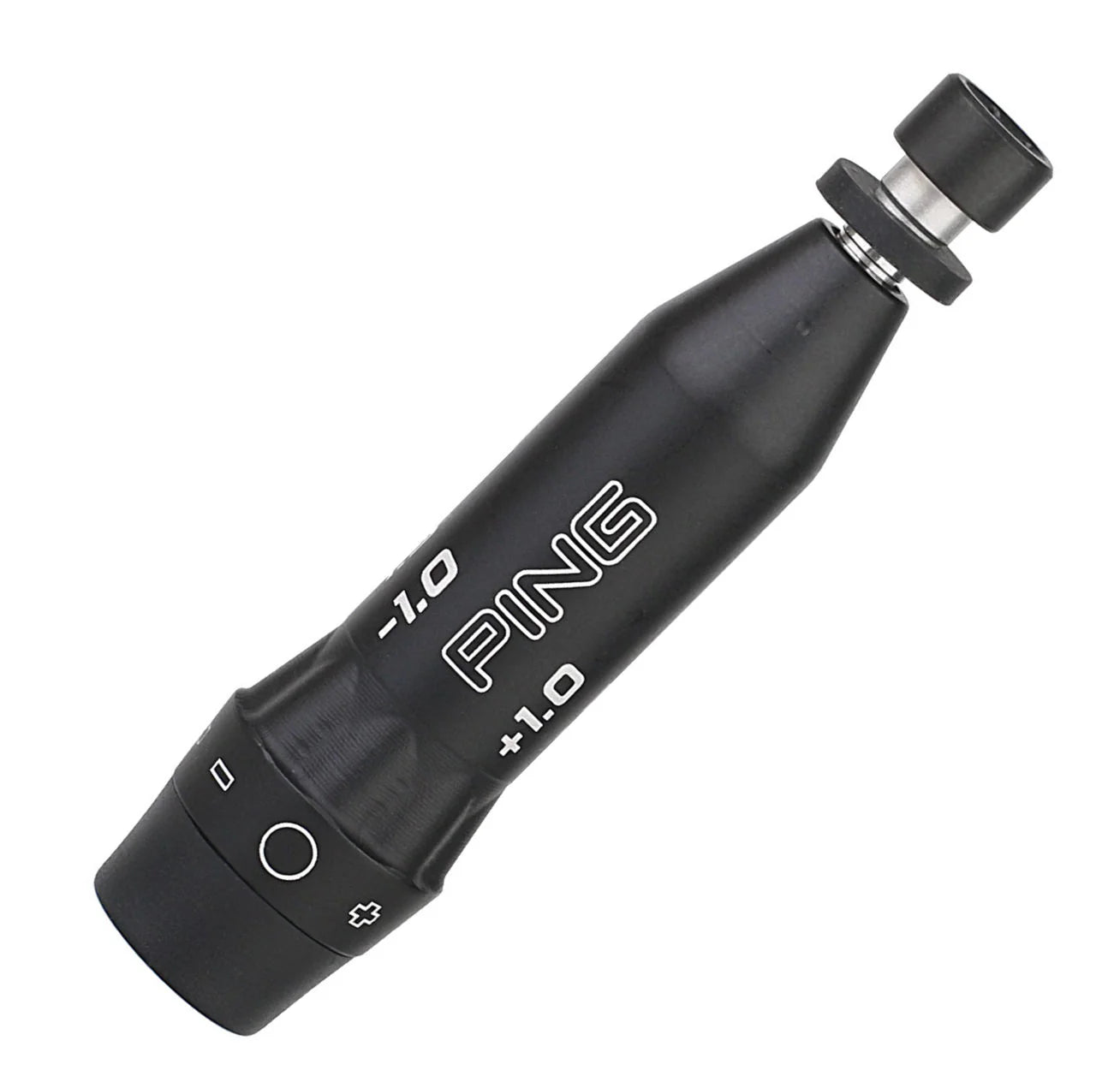 Ping G440 driver adapter for club customization, showing the black and silver adapter attached to a golf club head.