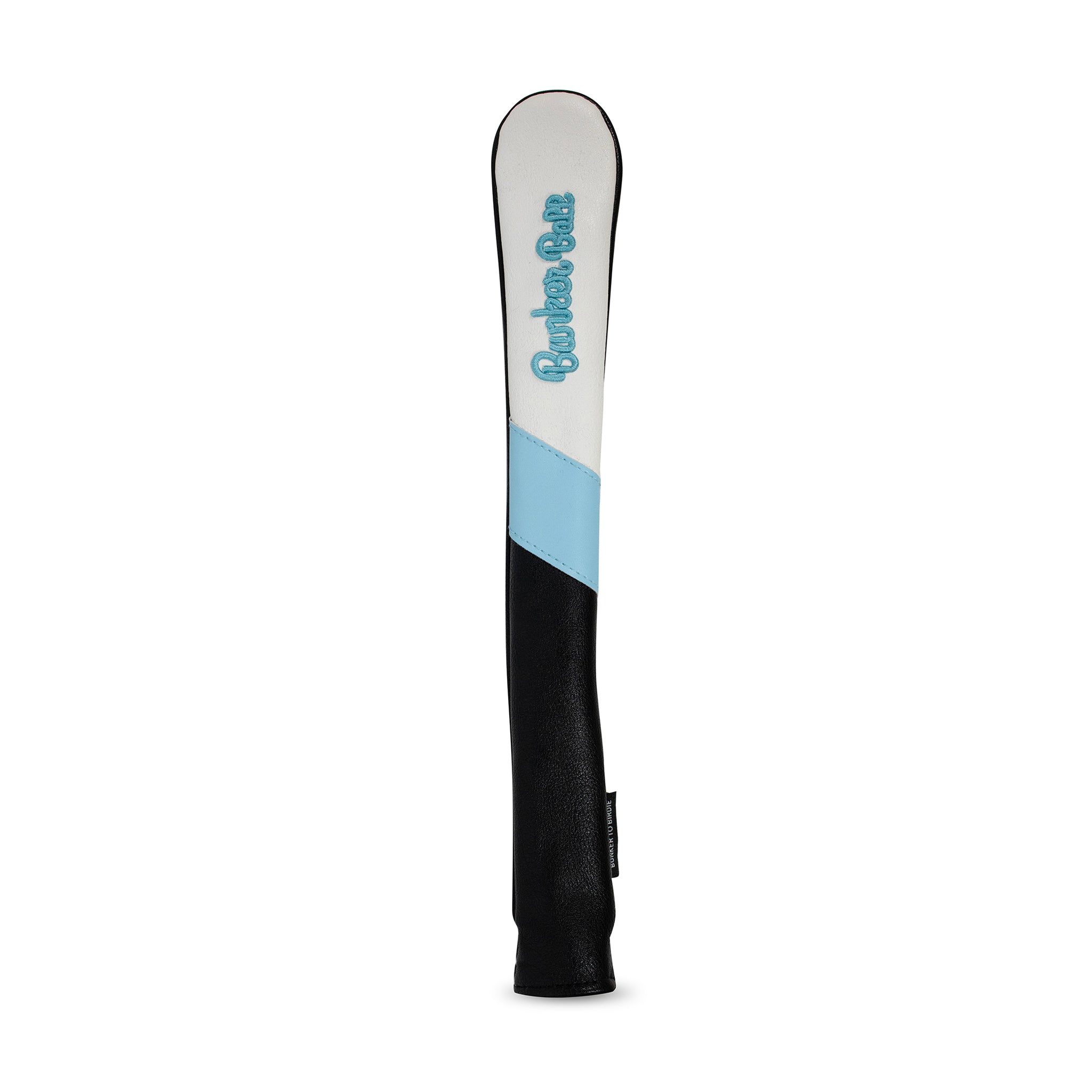 Blue Stripe Alignment Stick Headcover by Bunker Ball Golf, designed to protect and add style to golf club heads.