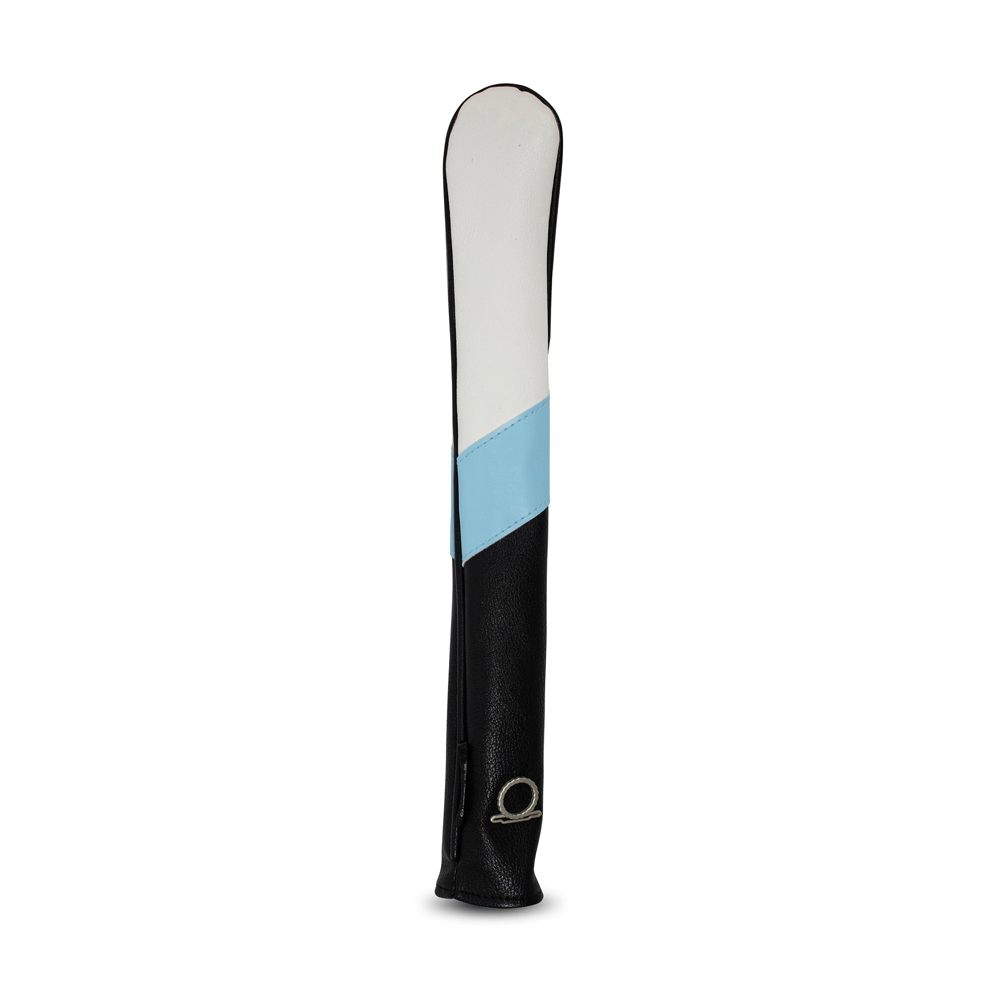 Blue stripe golf club headcover by Bunker Ball Golf, designed to protect and style your driver or wood clubs.