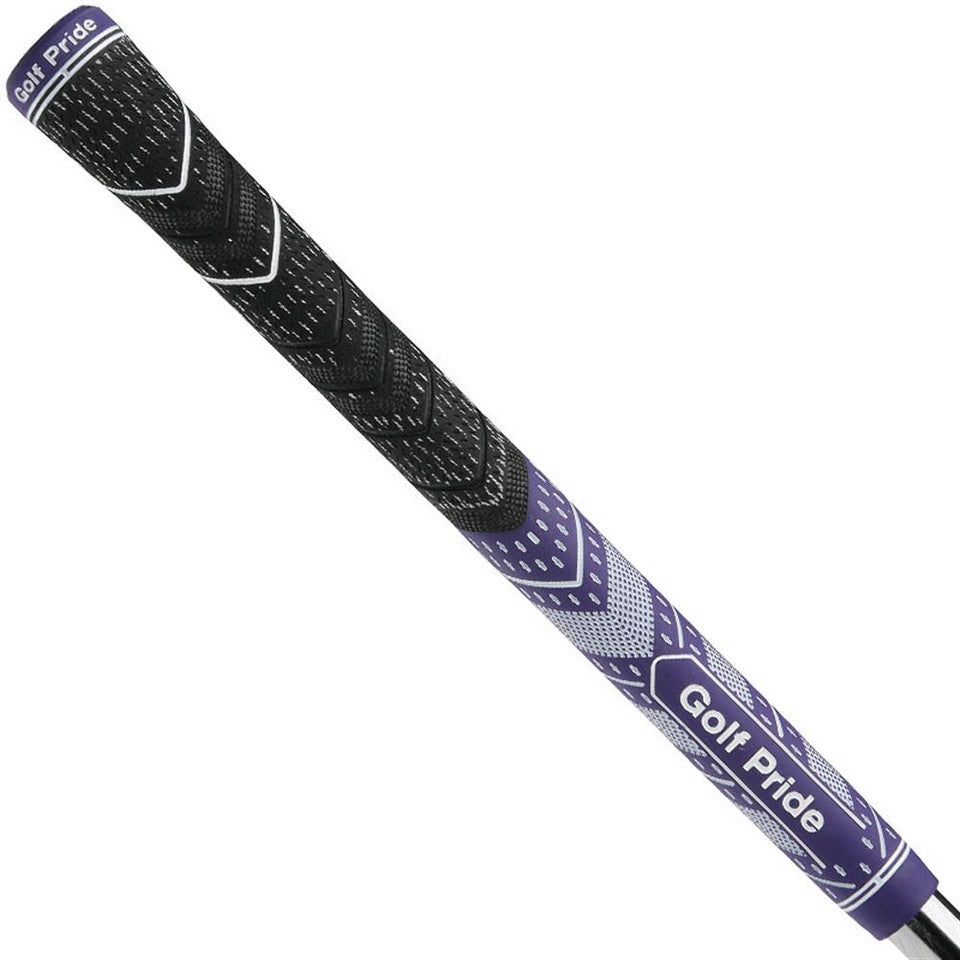 Purple Golf Pride MCC Plus 4 Teams golf grips showing textured rubber surface and reinforced construction for better grip and control.