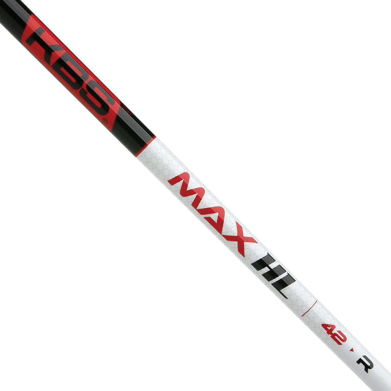 KBS MAX HL 40 graphite driver shaft with .335 tip, white finish, designed for golf clubs, high-performance wood shaft.
