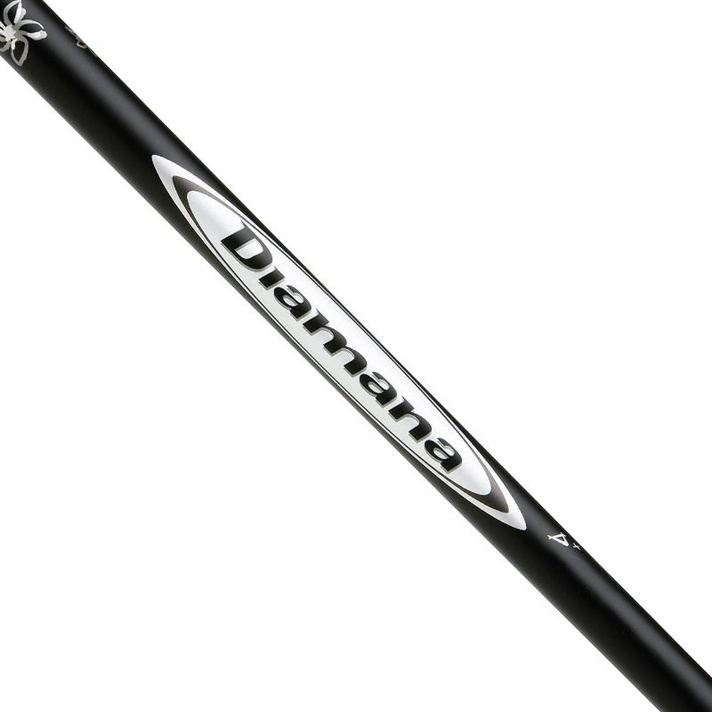 Mitsubishi Diamana D+ graphite driver shaft for golf clubs, lightweight with a sleek black design and branding.