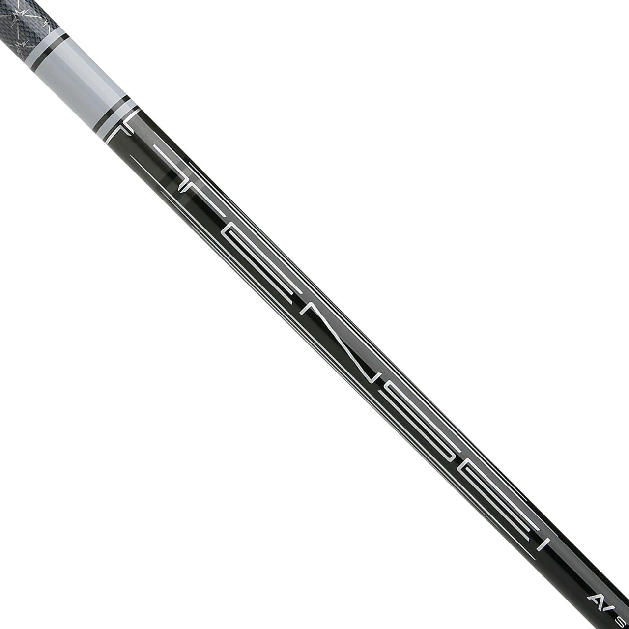 Mitsubishi Tensi AV-Series white driver wood shaft for golf clubs, showcasing a sleek, lightweight design and smooth finish.