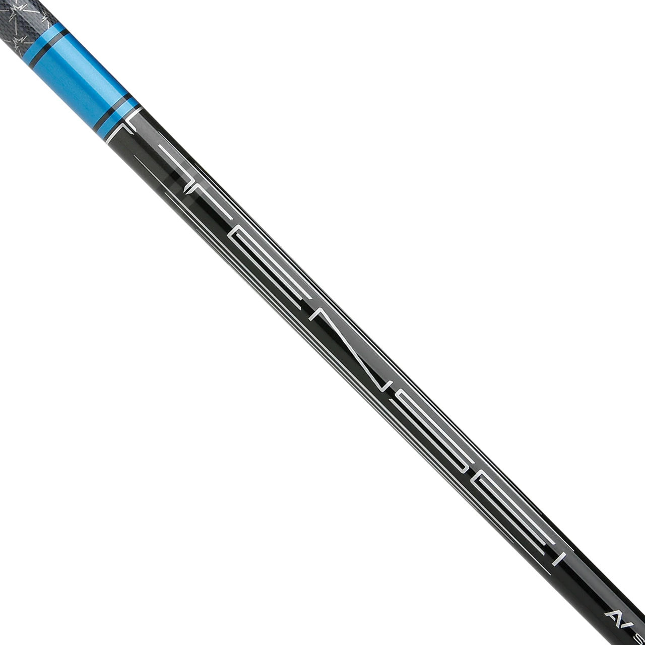 Mitsubishi Tensi AV Series blue wood driver shaft for golf clubs, showcasing a sleek blue finish and lightweight design.