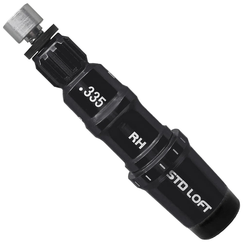 Taylormade Adapter for golf clubs, showcasing the sleek design and branding on a black metal component.