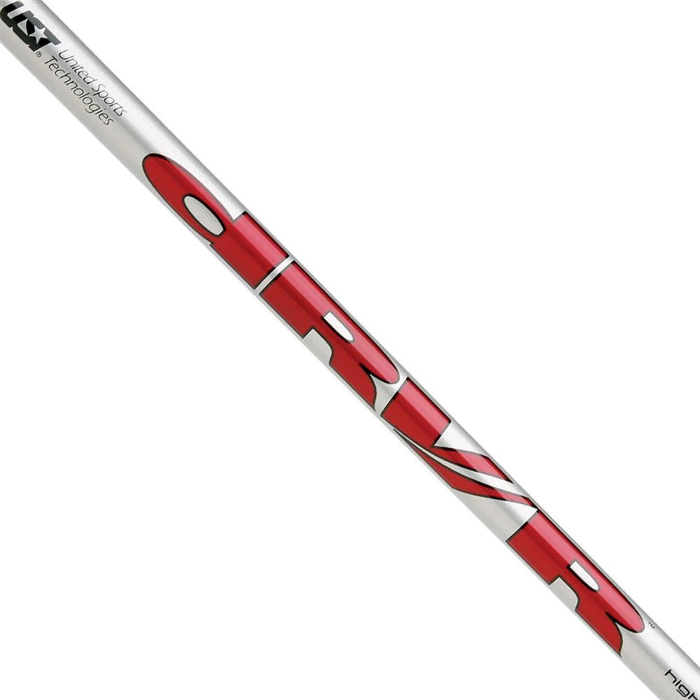 UST Mamiya DHI Series graphite driver shaft showing a sleek black design, lightweight construction, and brand logo visible.