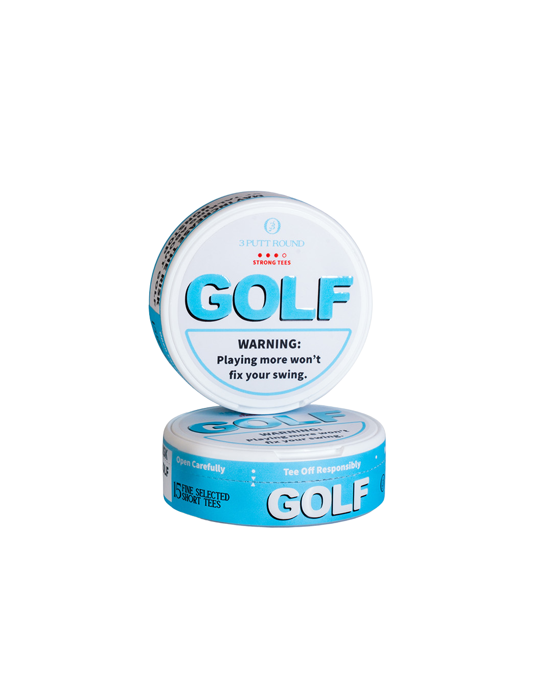 Three Putt Round Blue Upper Decky Tee Pack featuring multiple casual tees with blue and white design, laid flat on a neutral background.